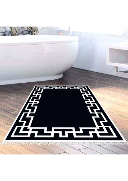 Eko Trend Djt Halı Yıkanabilir Kaymaz Taban F5035 Modern Siyah