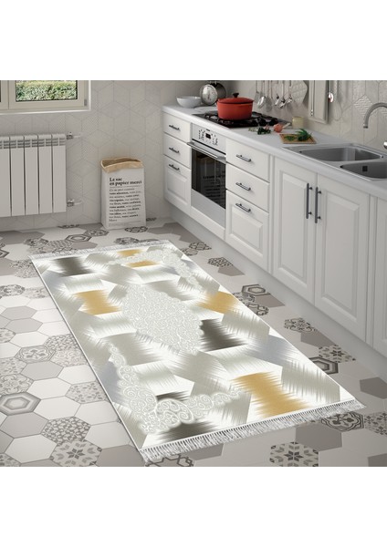 Eko Trend Djt Halı Yıkanabilir Kaymaz Taban S1030 Modern Krem
