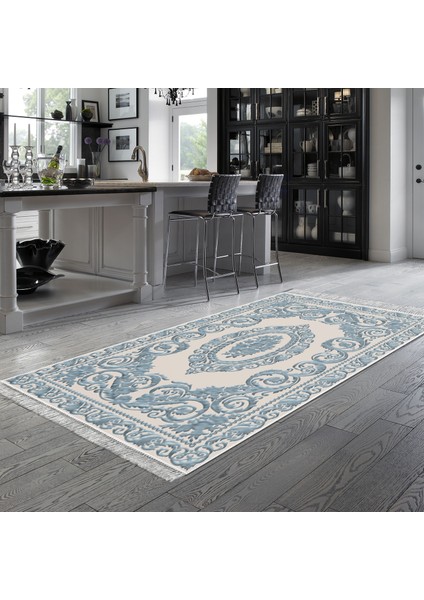 Eko Trend Djt Halı Yıkanabilir Kaymaz Taban 747 Klasik Mavi modelleri