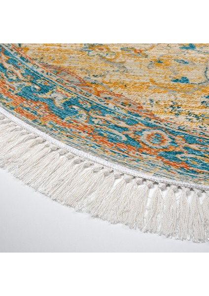 Eko Trend Djt Halı Yıkanabilir Kaymaz Taban P1356 Oval Vintage Turkuaz fırsatları