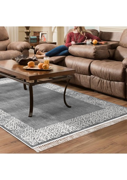 Eko Trend Djt Halı Yıkanabilir Kaymaz Taban 1460 Modern Gri