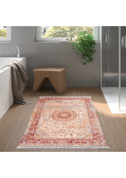 Eko Trend Djt Halı Yıkanabilir Kaymaz Taban P1356 Vintage Kırmızı indirimleri