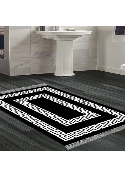 Eko Trend Djt Banyo Paspası Yıkanabilir Kaymaz Taban 650m Modern Siyah