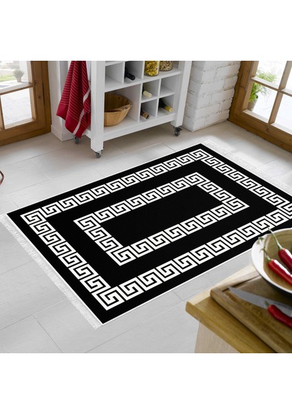 Eko Trend Djt Banyo Paspası Yıkanabilir Kaymaz Taban 650m Modern Siyah