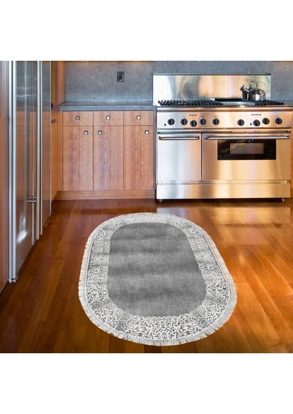 Eko Trend Djt Halı Yıkanabilir Kaymaz Taban 1460 Oval Modern Gri modelleri