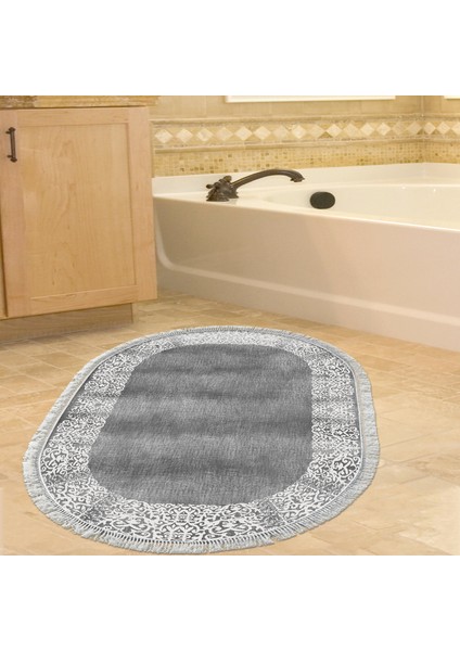 Eko Trend Djt Halı Yıkanabilir Kaymaz Taban 1460 Oval Modern Gri indirimleri