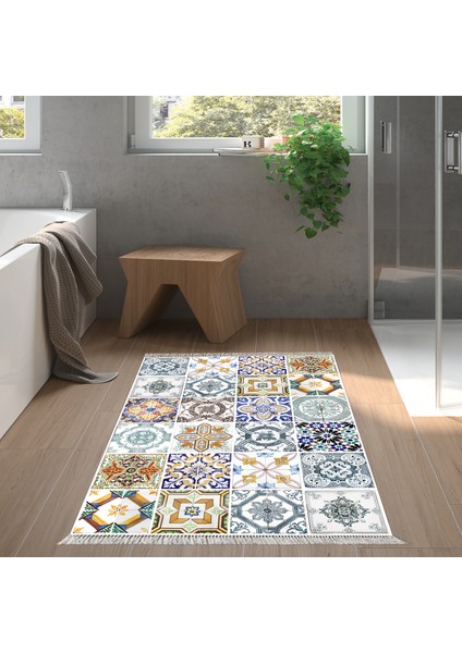 Eko Trend Djt Banyo Paspası Yıkanabilir Kaymaz Taban Mu144 Patchwork Renkli
