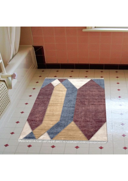 Eko Trend Djt Banyo Paspası Yıkanabilir Kaymaz Taban S6506 Modern Renkli