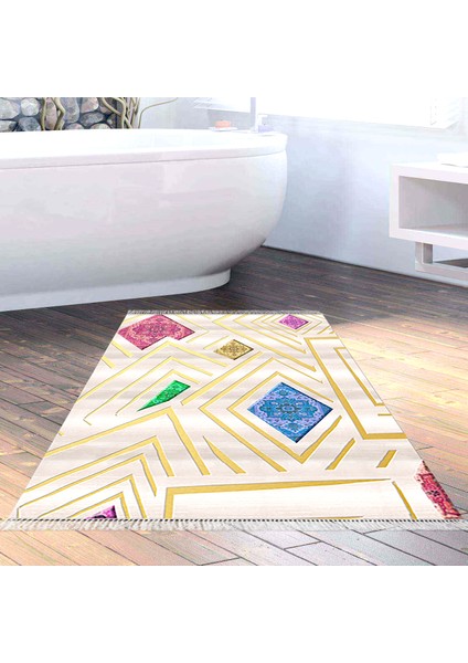 Eko Trend Djt Banyo Paspası Yıkanabilir Kaymaz Taban P1337 Modern Renkli