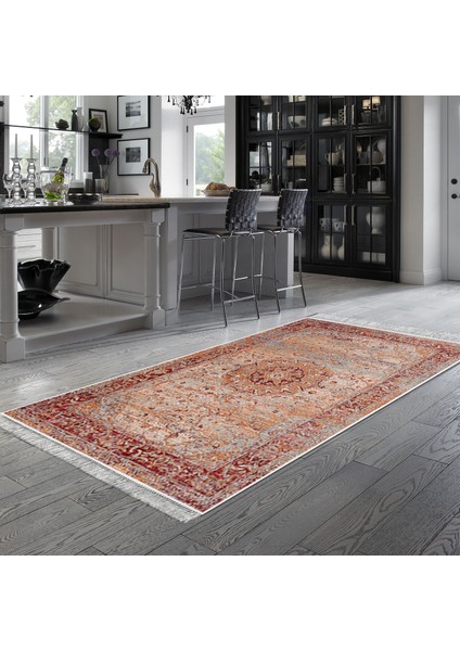 Eko Trend Djt Banyo Paspası Yıkanabilir Kaymaz Taban P1356 Vintage Kırmızı modelleri
