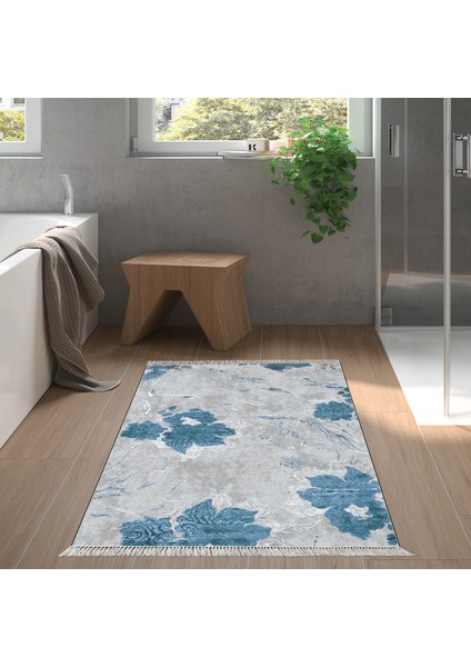 Eko Trend Djt Banyo Paspası Yıkanabilir Kaymaz Taban 660m Suluboya Mavi