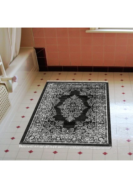 Eko Trend Djt Banyo Paspası Yıkanabilir Kaymaz Taban 761 Osmanlı Siyah