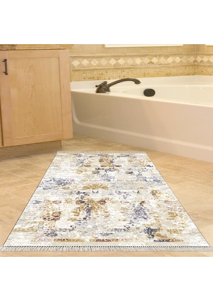 Eko Trend Djt Banyo Paspası Yıkanabilir Kaymaz Taban M12359 Vintage Bej