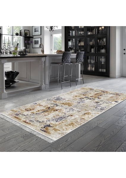 Eko Trend Djt Banyo Paspası Yıkanabilir Kaymaz Taban M12359 Vintage Bej