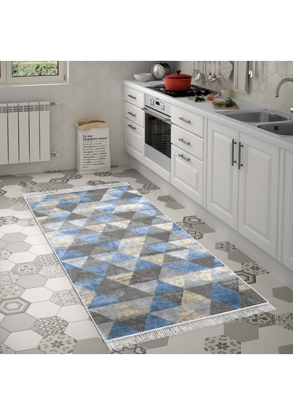 Eko Trend Djt Banyo Paspası Yıkanabilir Kaymaz Taban 661 Iskandinav Mavi modelleri