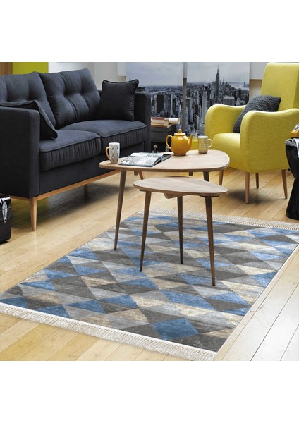 Eko Trend Djt Banyo Paspası Yıkanabilir Kaymaz Taban 661 Iskandinav Mavi indirimleri