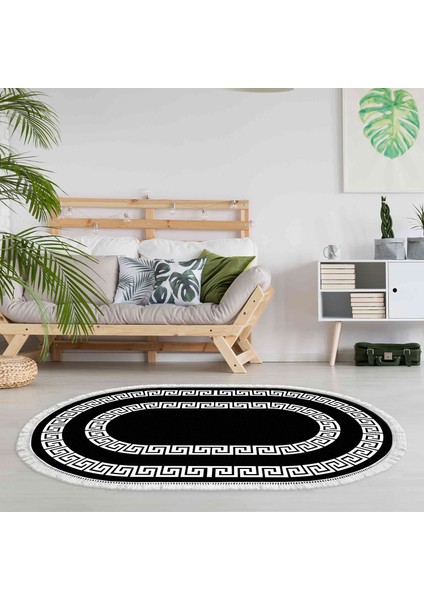 Eko Trend Djt Banyo Paspası Yıkanabilir Kaymaz Taban 650m Oval Modern Siyah indirimleri