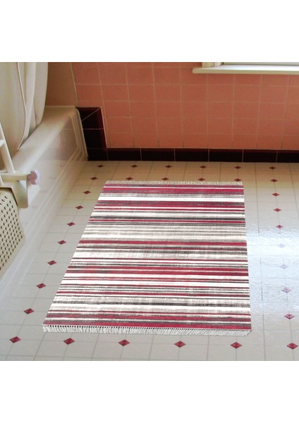 Eko Trend Djt Banyo Paspası Yıkanabilir Kaymaz Taban 1677 Degrade Kırmızı