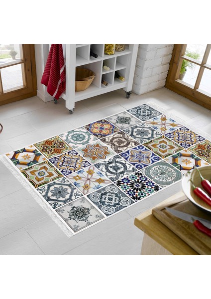 Eko Trend Djt Banyo Paspası Yıkanabilir Kaymaz Taban Mu144 Patchwork Renkli modelleri