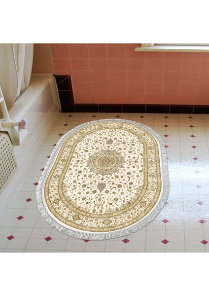 Eko Trend Djt Halı Yıkanabilir Kaymaz Taban P1360 Oval Osmanlı Krem indirimleri