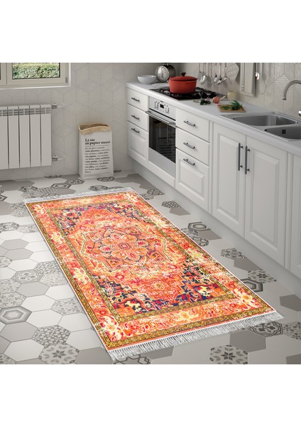 Eko Trend Djt Banyo Paspası Yıkanabilir Kaymaz Taban 1697 Persian Turuncu modelleri