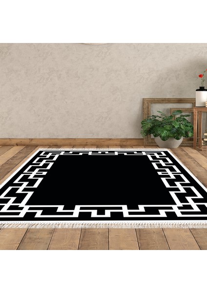 Eko Trend Djt Banyo Paspası Yıkanabilir Kaymaz Taban F5035 Modern Siyah