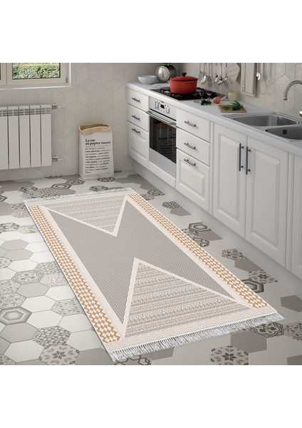 Eko Trend Djt Banyo Paspası Yıkanabilir Kaymaz Taban P1526 Modern Krem