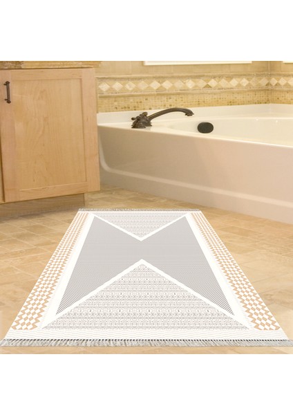 Eko Trend Djt Banyo Paspası Yıkanabilir Kaymaz Taban P1526 Modern Krem