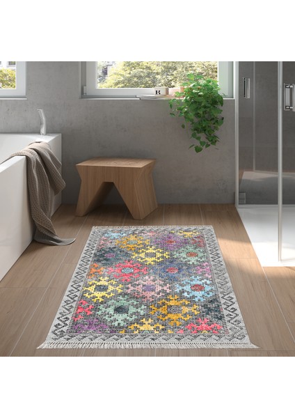 Eko Trend Djt Banyo Paspası Yıkanabilir Kaymaz Taban F5008 Iskandinav Renkli