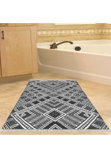 Eko Trend Djt Banyo Paspası Yıkanabilir Kaymaz Taban 2029 Modern Siyah
