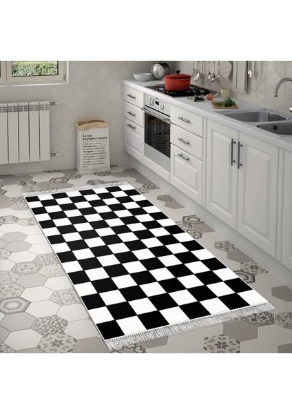 Eko Trend Djt Banyo Paspası Yıkanabilir Kaymaz Taban S5056 Geometrik Siyah modelleri