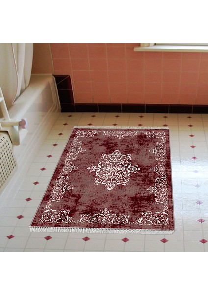 Eko Trend Djt Banyo Paspası Yıkanabilir Kaymaz Taban 616 Klasik Bordo