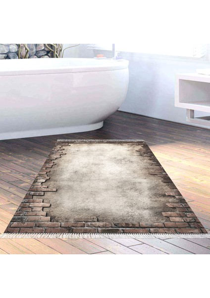 Eko Trend Djt Banyo Paspası Yıkanabilir Kaymaz Taban F5049 Modern Gri