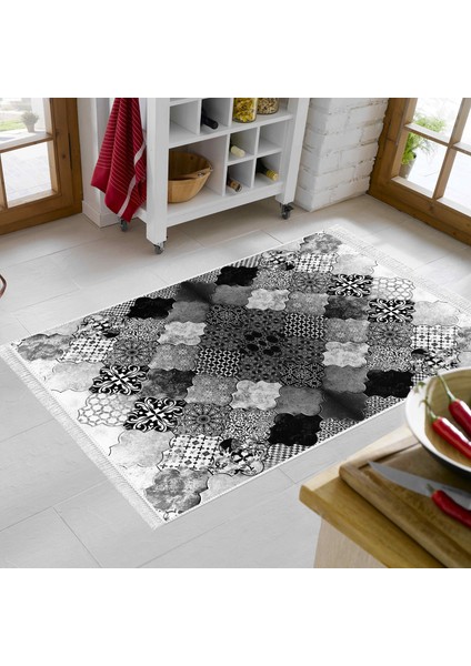 Eko Trend Djt Halı Yıkanabilir Kaymaz Taban Mu120 Patchwork Gri