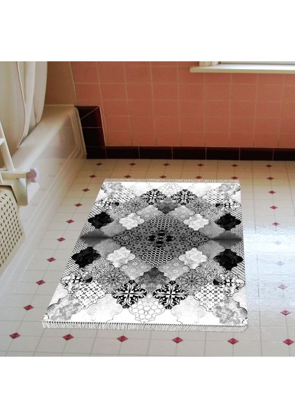 Eko Trend Djt Halı Yıkanabilir Kaymaz Taban Mu120 Patchwork Gri