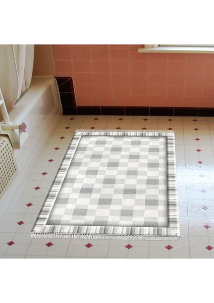 Eko Trend Djt Banyo Paspası Yıkanabilir Kaymaz Taban 1913 Modern Gri