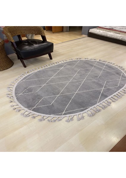 Urban 02 Grey White120*180 cm Oval Halı modelleri