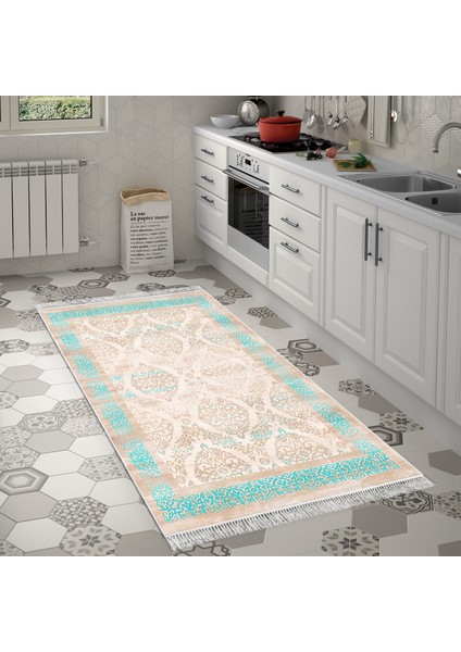 Eko Trend Djt Banyo Paspası Yıkanabilir Kaymaz Taban 1376 Klasik Turkuaz