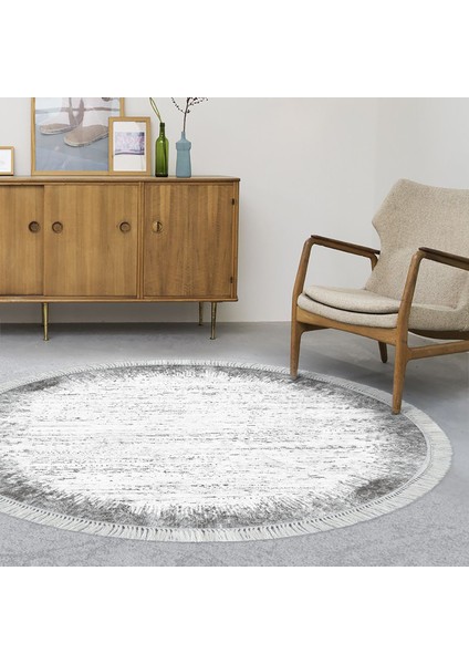 Eko Trend Djt Banyo Paspası Yıkanabilir Kaymaz Taban 1342 Yuvarlak Modern Gri