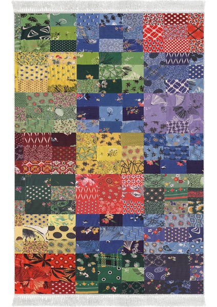 Eko Trend Djt Banyo Paspası Yıkanabilir Kaymaz Taban Mu148 Patchwork Renkli
