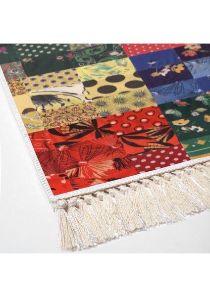 Eko Trend Djt Banyo Paspası Yıkanabilir Kaymaz Taban Mu148 Patchwork Renkli