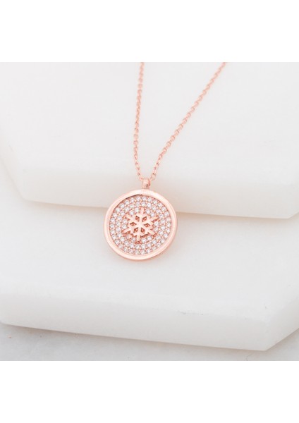 Kar Tanesi Taşlı 925 Ayar Gümüş Kolye