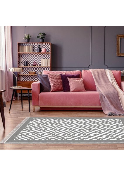Eko Trend Djt Halı Yıkanabilir Kaymaz Taban 769 Modern Gri