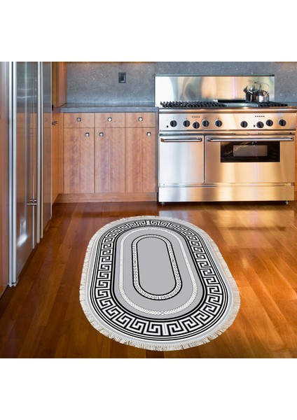 Eko Trend Djt Banyo Paspası Yıkanabilir Kaymaz Taban 651m Oval Modern Gri modelleri