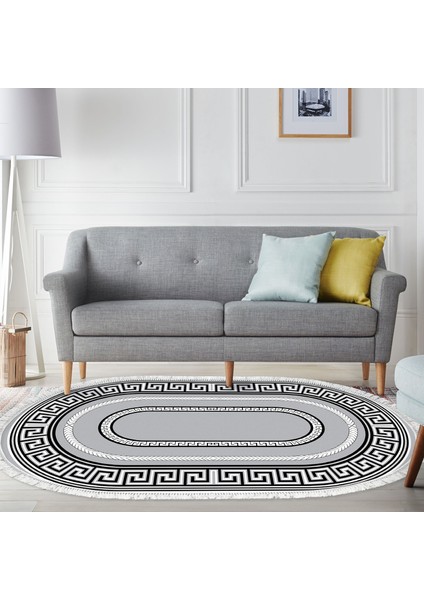 Eko Trend Djt Banyo Paspası Yıkanabilir Kaymaz Taban 651m Oval Modern Gri indirimleri