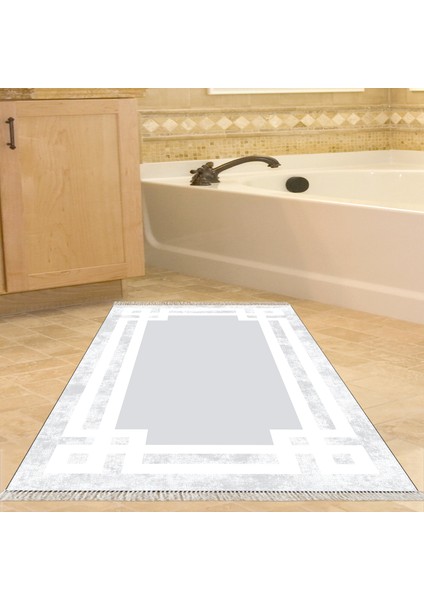 Eko Trend Djt Banyo Paspası Yıkanabilir Kaymaz Taban 657m Modern Gri