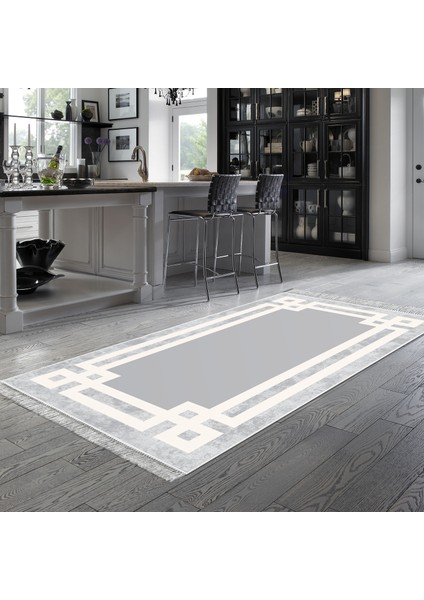Eko Trend Djt Banyo Paspası Yıkanabilir Kaymaz Taban 657m Modern Gri