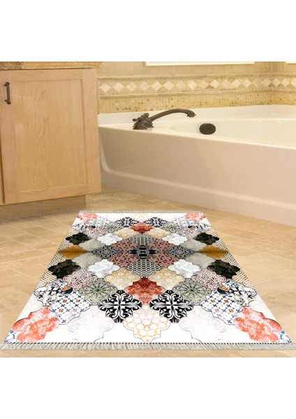 Eko Trend Djt Banyo Paspası Yıkanabilir Kaymaz Taban Mu120 Patchwork Renkli