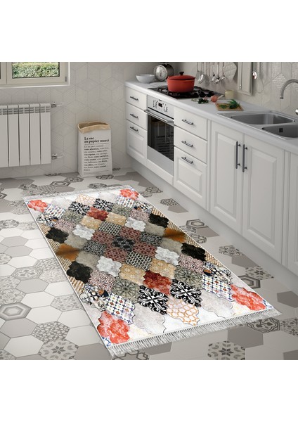 Eko Trend Djt Banyo Paspası Yıkanabilir Kaymaz Taban Mu120 Patchwork Renkli