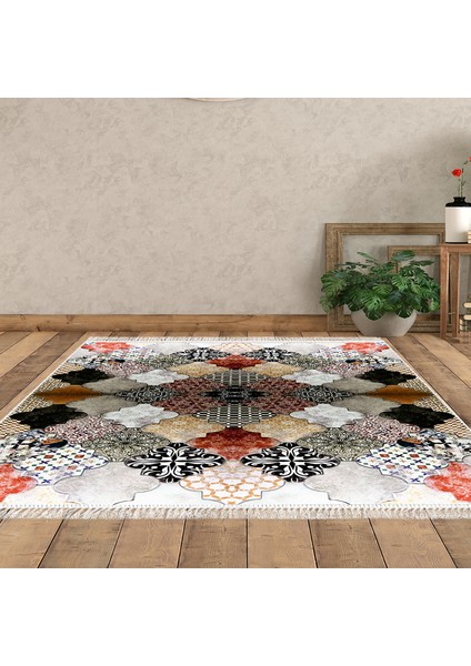 Eko Trend Djt Banyo Paspası Yıkanabilir Kaymaz Taban Mu120 Patchwork Renkli